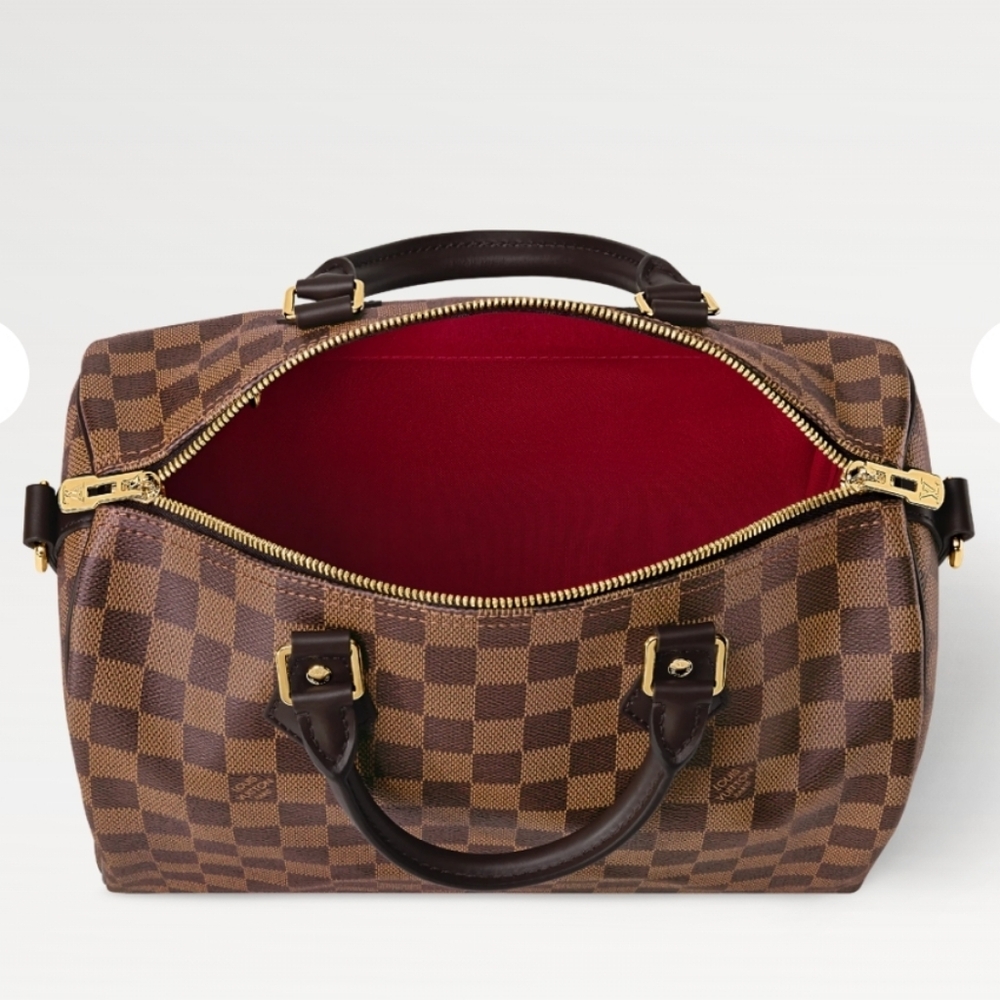 Louis Vuitton Brown Damier Ebene Satchel with Dark Brown Trim and Gold Hardware - Picture 5 of 13